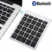 Bluetooth Number Pad, Numeric Keypad - Lekvey Portable Wireless Bluetooth Keypad : 28-Key Numpad Keyboard Extensions for Financial Accounting Data Entry for Laptop Surface Pro Tablets Windows - Silver